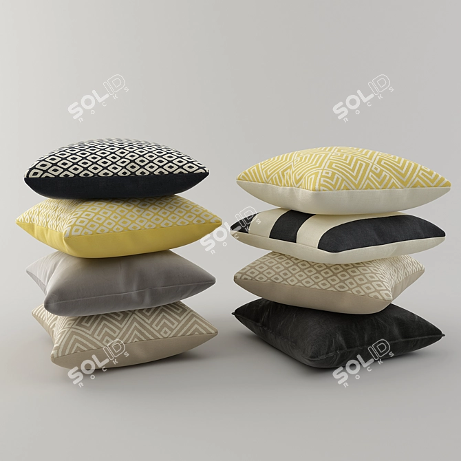 Luxury Cushion Set: H&M Home 3D model image 3