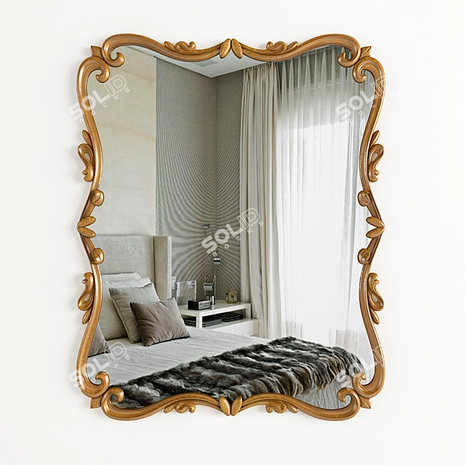 Elegant Chippendale Mirror 3D model image 1