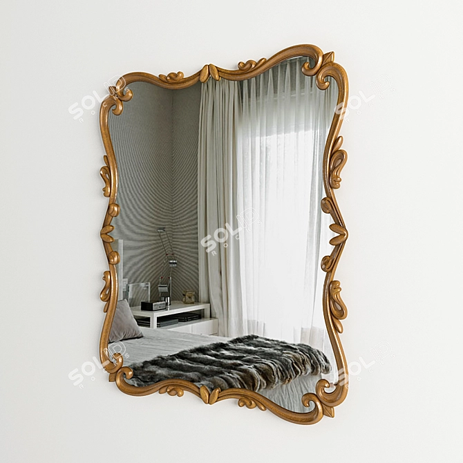 Elegant Chippendale Mirror 3D model image 2