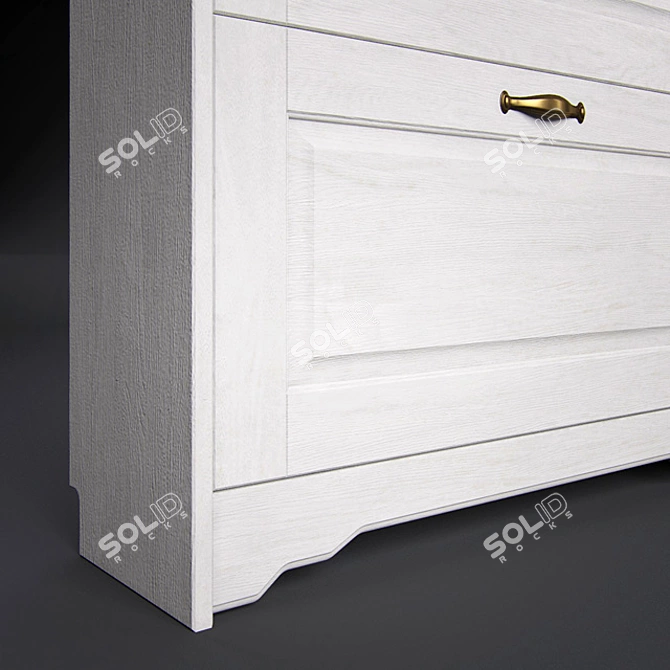 Classic White Hallway Furniture Set 3D model image 2