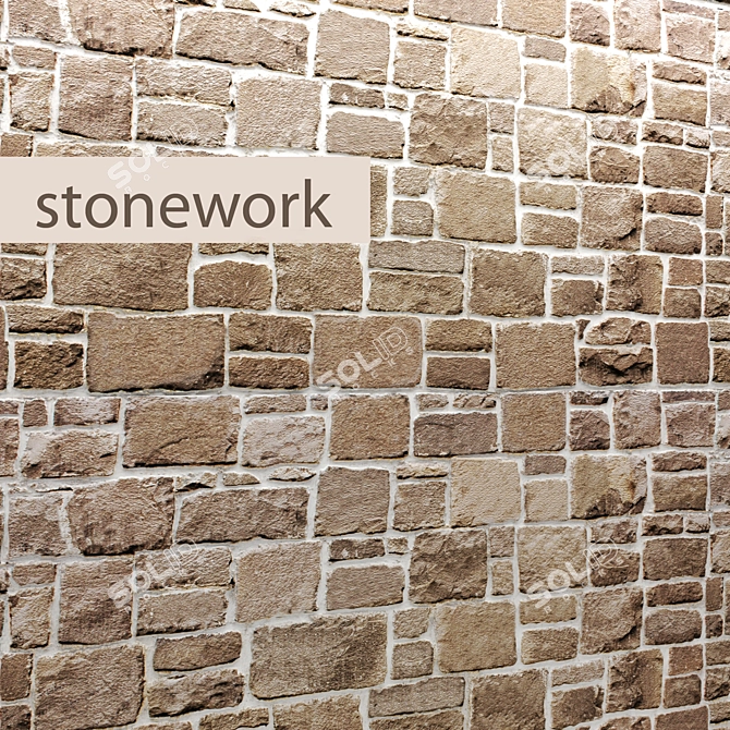 Wildstone Masonry Wall 3D model image 1