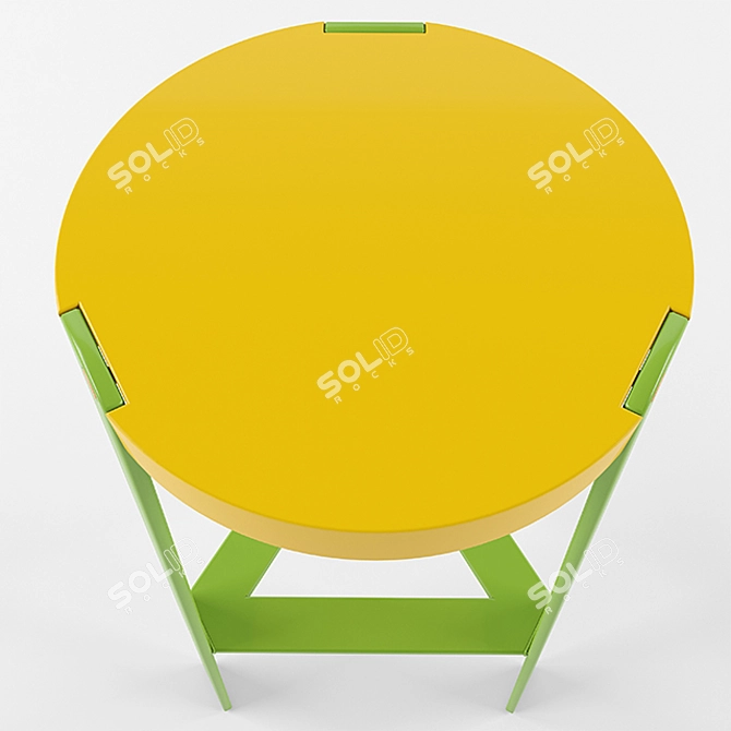 UNO Metal and Plywood Bar Chair 3D model image 2