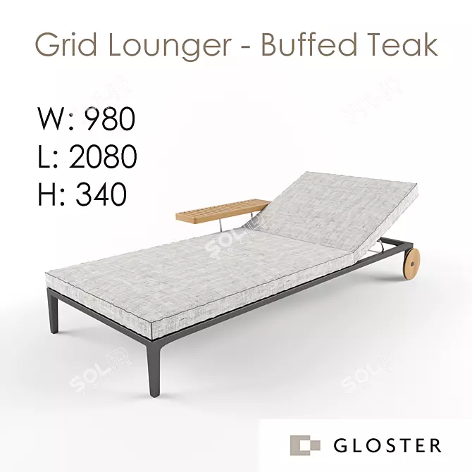 Title: GLOSTER Grid Lounger 3D model image 1
