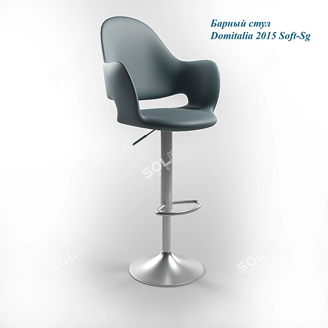 Domitalia Soft-Sg Bar Stool: Comfortable and Stylish 3D model image 1