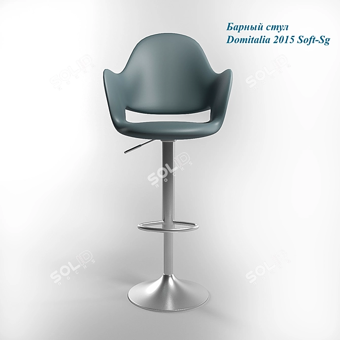 Domitalia Soft-Sg Bar Stool: Comfortable and Stylish 3D model image 2