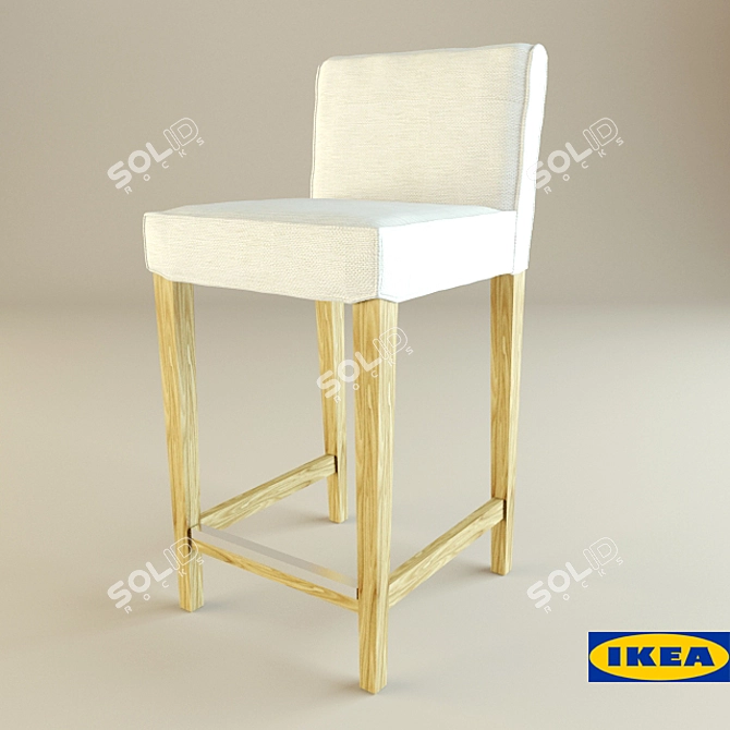 Stylish HENRIKSDAL Bar Stool: Sleek Design & Ideal Dimensions 3D model image 1