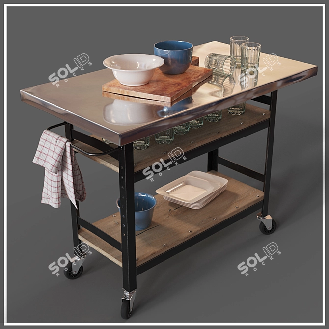 Title: Sleek 2014 Max Scene Trolley 3D model image 2
