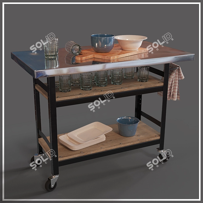 Title: Sleek 2014 Max Scene Trolley 3D model image 3