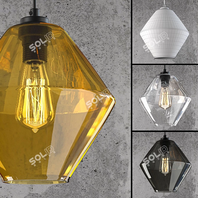 Glass Pendant Light: LoftDesign Model 743 3D model image 1
