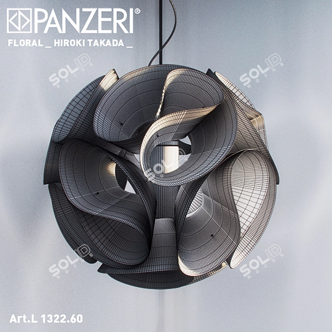 Panzeri Floral Hanging Lamp 3D model image 3