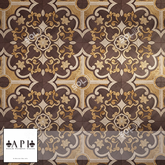 Italian Designed Art Parquet 3D model image 1