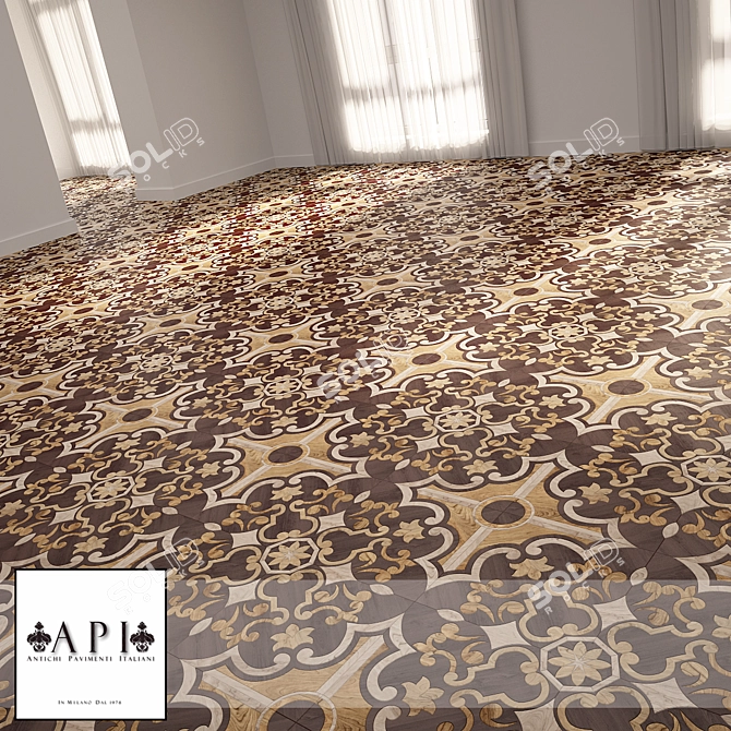 Italian Designed Art Parquet 3D model image 3