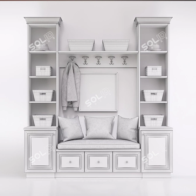 Modern Hallway Furniture Set 3D model image 3