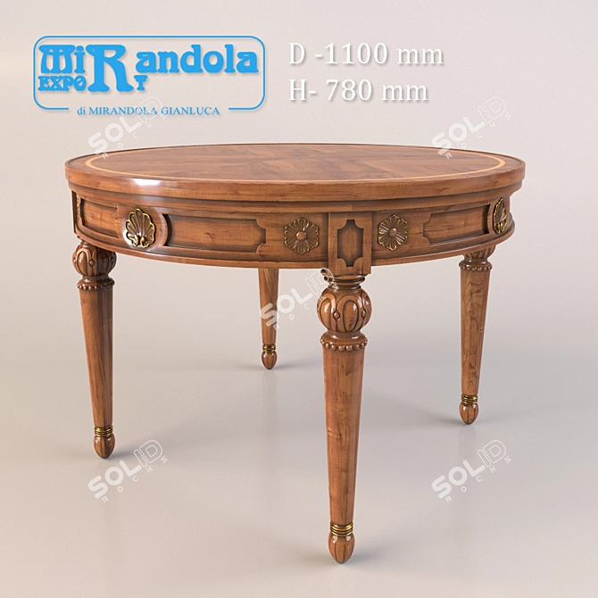 Elegant Mirandola Poker Table 3D model image 1