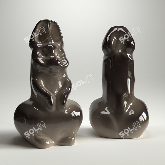 Ceramic Bunny Sculpture for Interior 3D model image 1