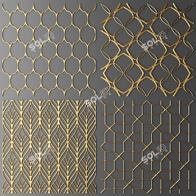 Revamp Your Look with the Grille Panel Set 3D model image 1