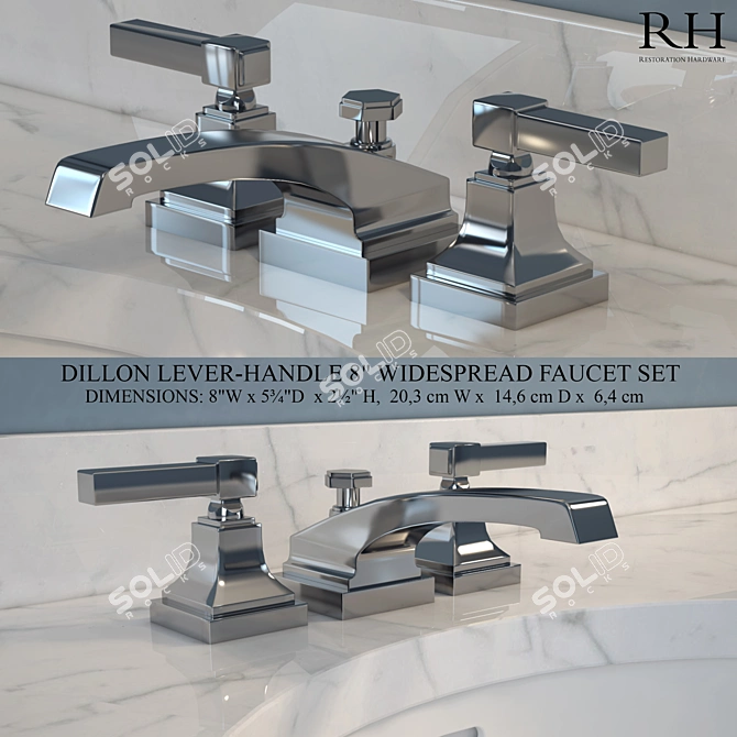 Dillon Lever-Handle Chrome Faucet 3D model image 1