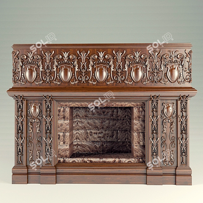 Classic Fireplace: Inspired by Traditional Elegance 3D model image 1