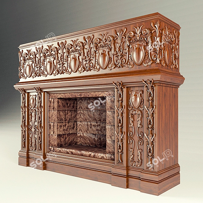 Classic Fireplace: Inspired by Traditional Elegance 3D model image 2