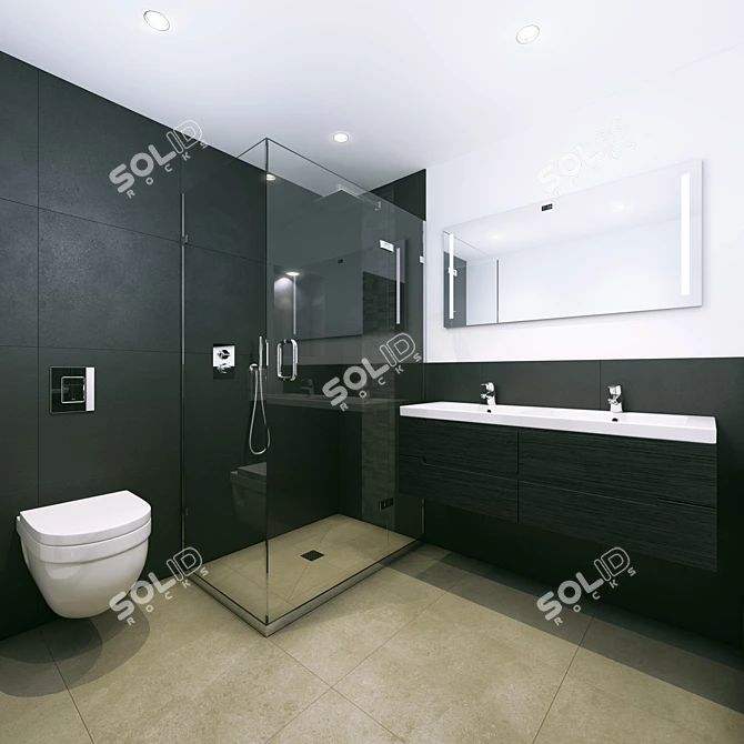 Modern Bathroom Set 3D model image 1