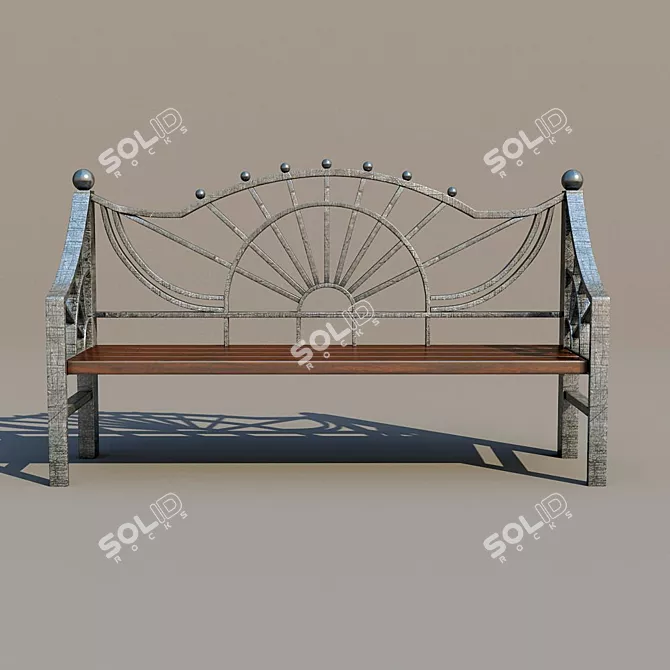 Max 2013-2016 Outdoor Bench 3D model image 2