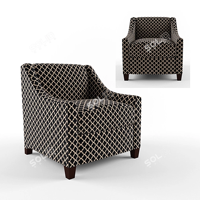Elegant Corinna Armchair 3D model image 1