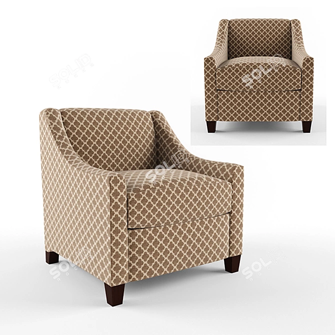 Elegant Corinna Armchair 3D model image 2