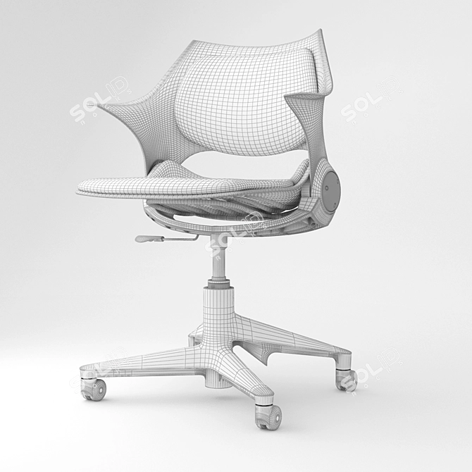 Sleek Steelcase Rocky Chair 3D model image 3