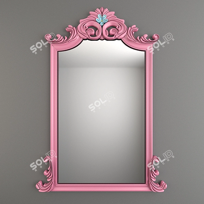 Rosy Reflection: Child's Faceted Mirror 3D model image 1