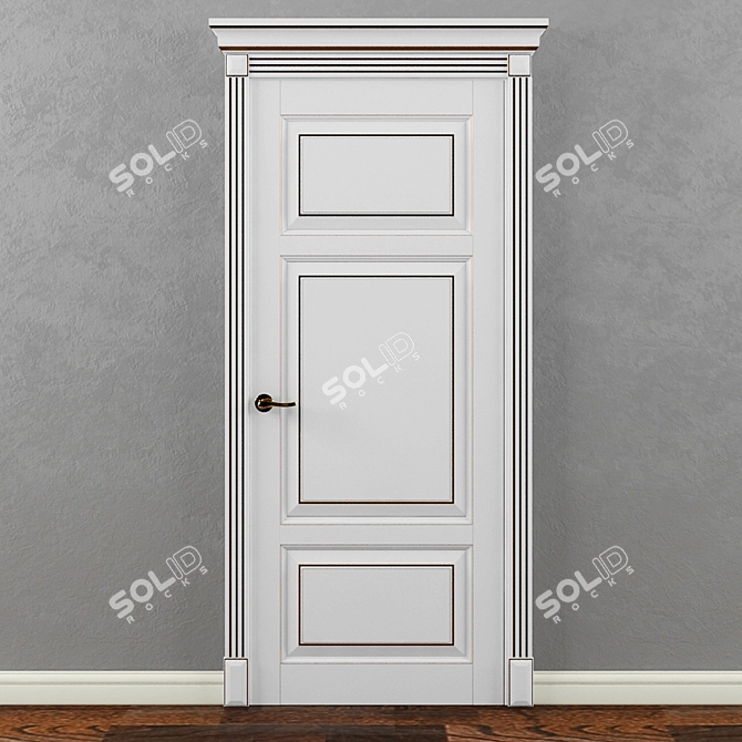 Lignum: Elegant White Wood Door 3D model image 1