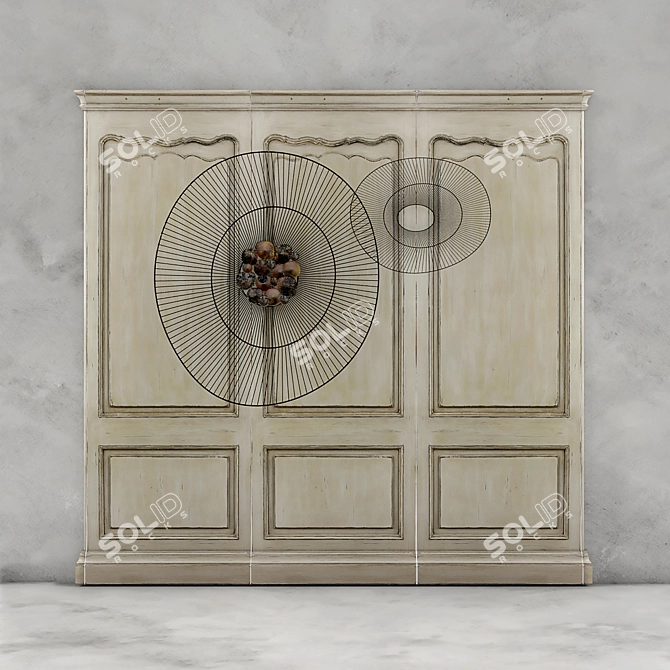 Chateau Wood Panels: Metal Wall Decor 3D model image 1