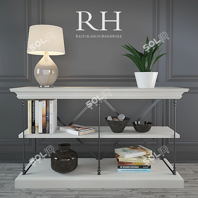 Parisian Cornice Console 61390042 WHT 3D model image 2