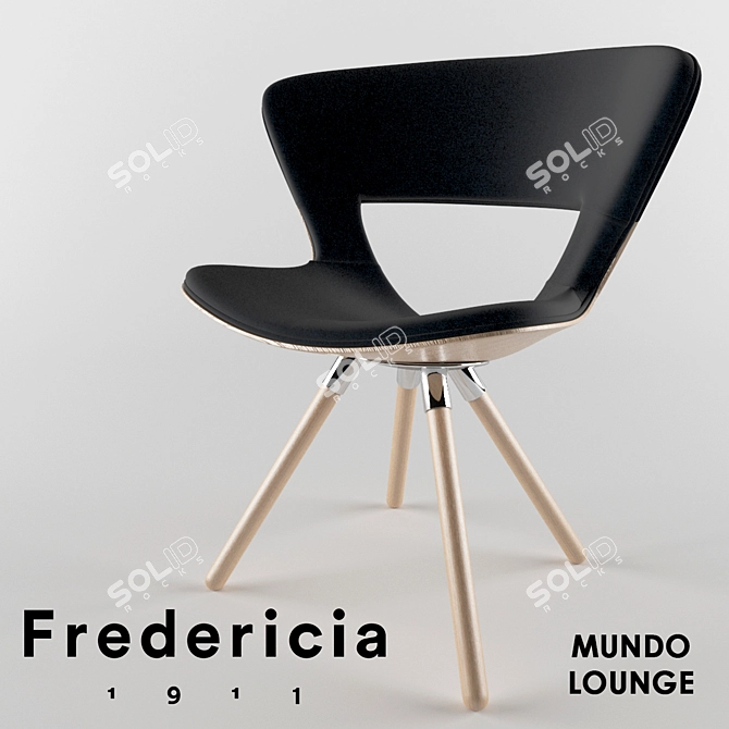 Fredericia Mundo Lounge Chair: Sleek & Stylish 3D model image 1