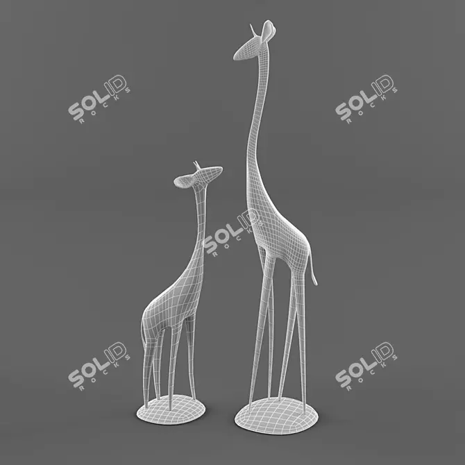 Graceful Giraffe Figurine 3D model image 2