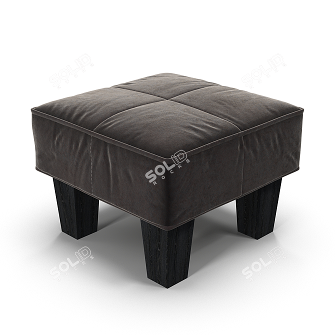 Luxurious Velvet Ottoman 3D model image 1