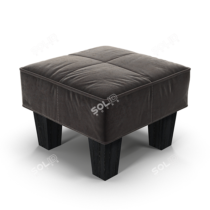 Luxurious Velvet Ottoman 3D model image 2