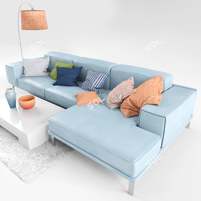 Luxe Lounge Sofa Set 3D model image 1