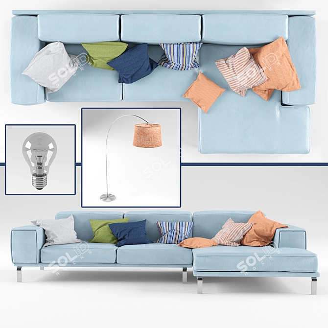 Luxe Lounge Sofa Set 3D model image 2