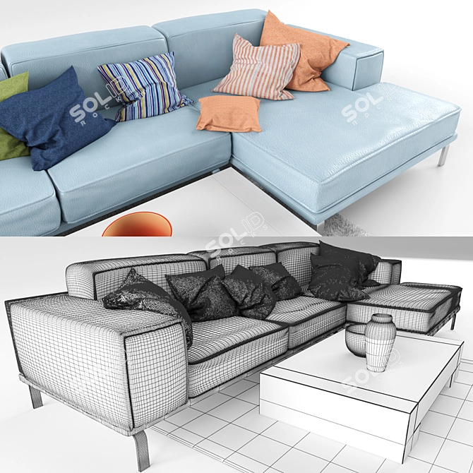 Luxe Lounge Sofa Set 3D model image 3