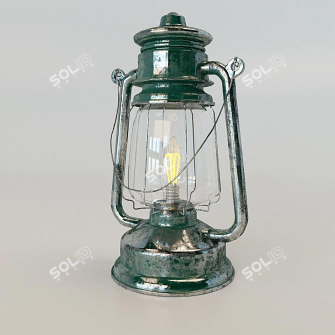 Vintage Hanging Lantern 3D model image 1