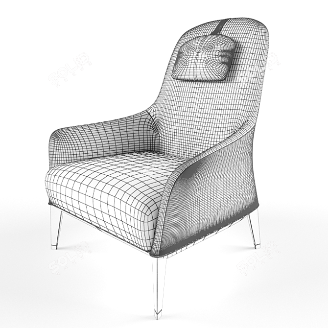 Elegant Wing Chair, Giorgetti 3D model image 3