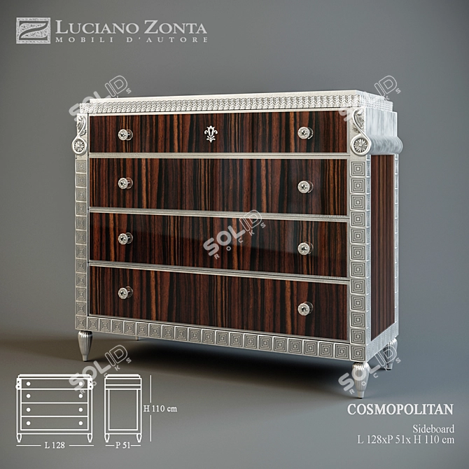 Cosmopolitan Luciano Zonta Dresser 3D model image 1