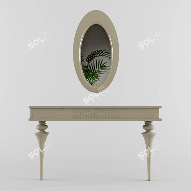 Modern Mirror-Style Console 3D model image 1