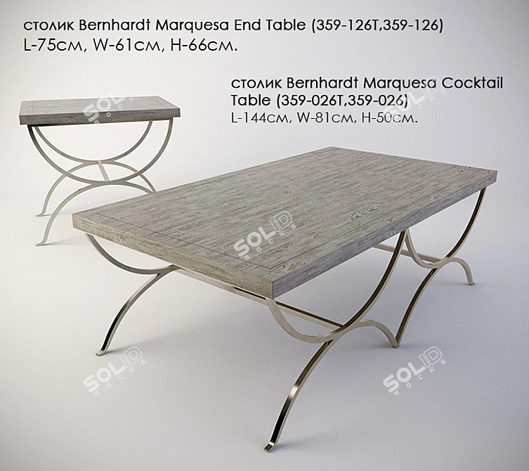 Bernhardt Marquesa Cocktail Table - Elegant and Versatile 3D model image 1