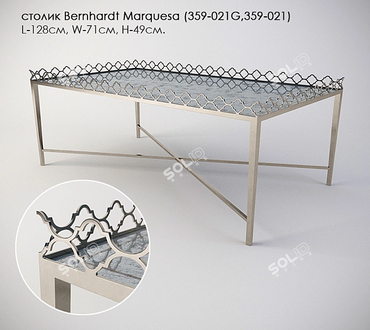 Elegant Bernhardt Marquesa Table (359-021G, 359-021) 3D model image 1