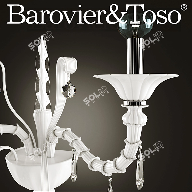 Elegant Barovier White Wall Light 3D model image 2