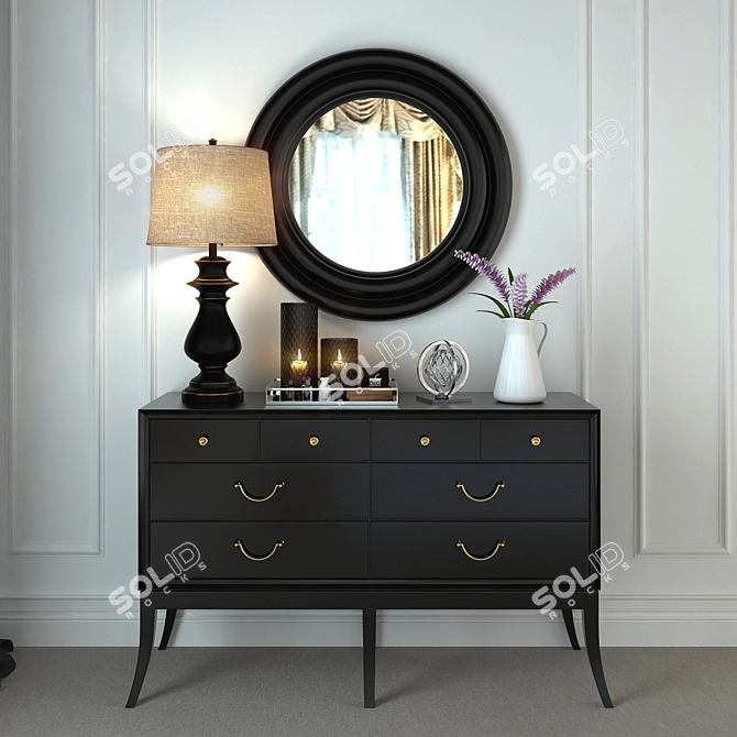 Elegance in Storage: Decorative Chest of Drawers 3D model image 1