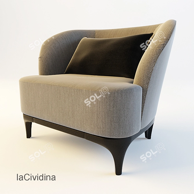 Italian Design Armchair: Elle 3D model image 1