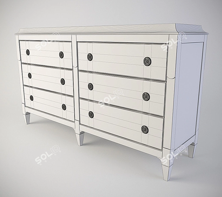 Elegant Bernhardt Auberge Dresser 3D model image 2