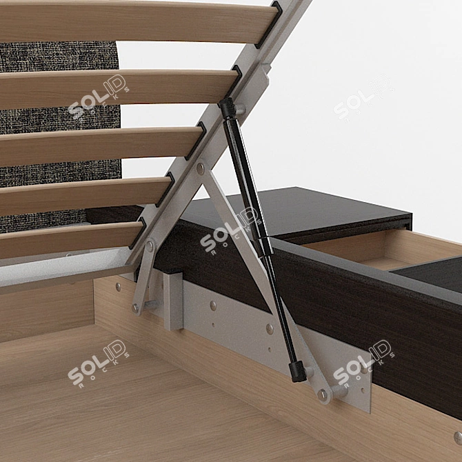 Versatile Bed & Nightstand Combo 3D model image 3